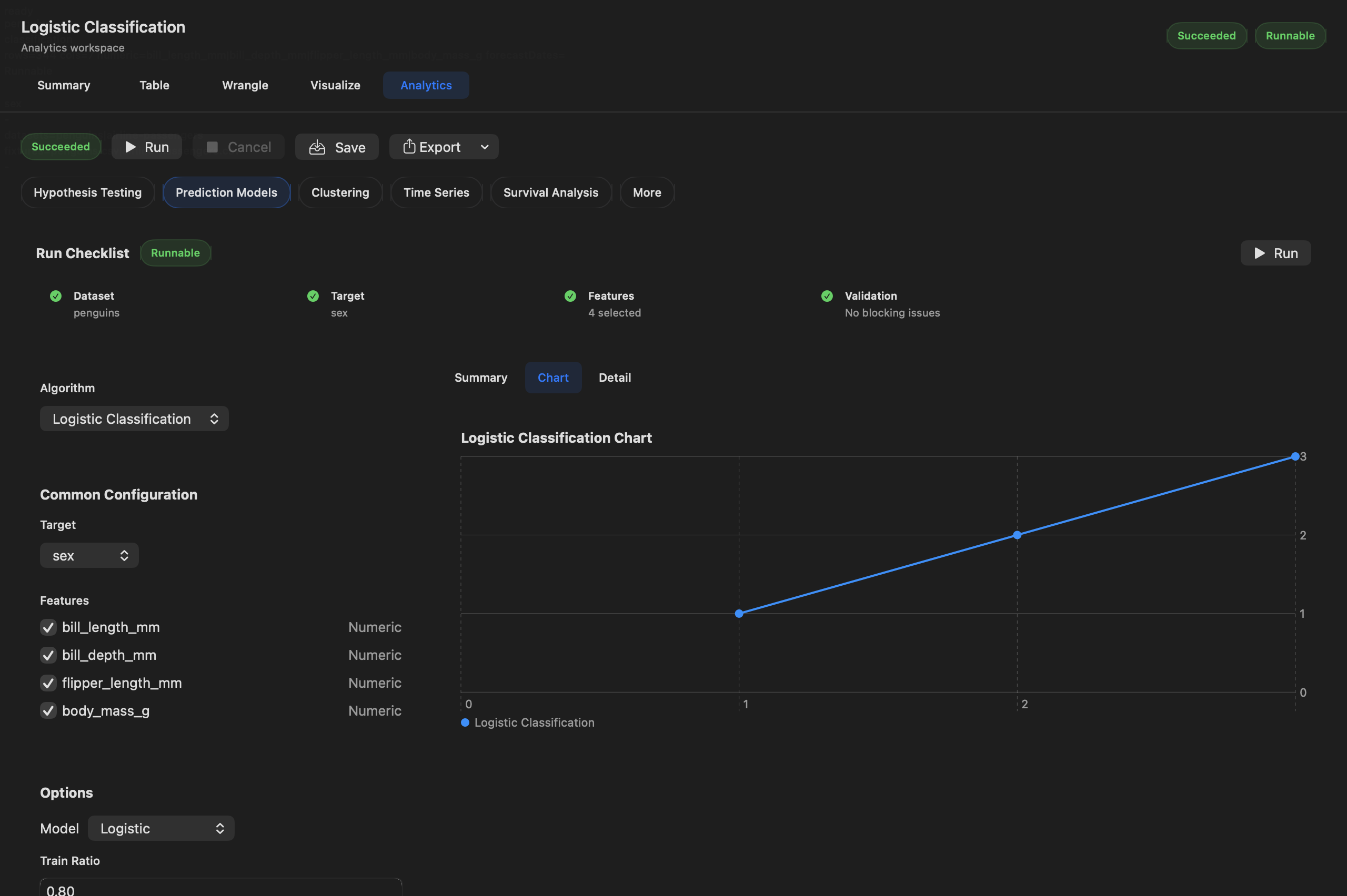 DataCello configuring classification analysis locally on Mac
